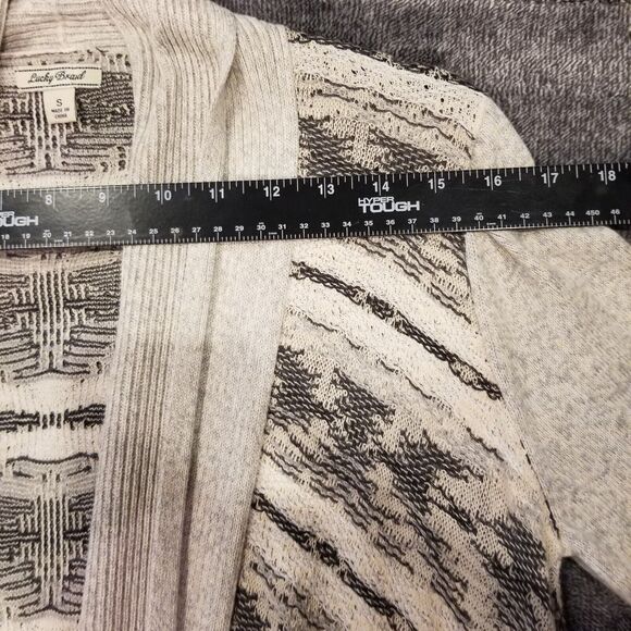 Lucky Brand Women's Small Heathered Gray Open front Boho Cardigan‎ Sweater - Picture 6 of 8